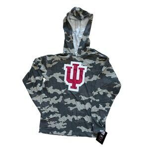 Wes and Willy Indiana Hoosiers Camo Hoodie Youth L Long Sleeve IU Large 14/16